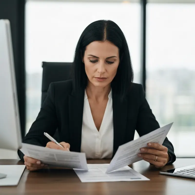 אישה ישראלית משווה נתוני ריבית הלוואה בטלפון