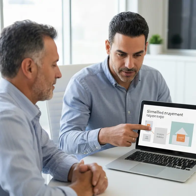 איש עסקים ישראלי מודאג מול מסמכים פיננסיים.