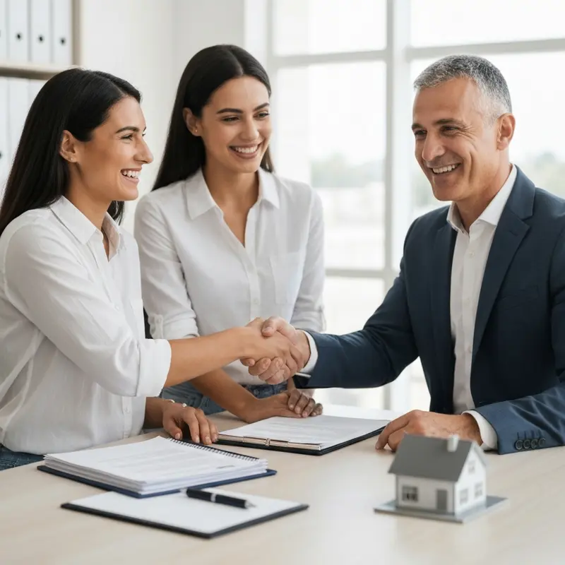 זוג ישראלי שמח עם יועץ משכנתאות