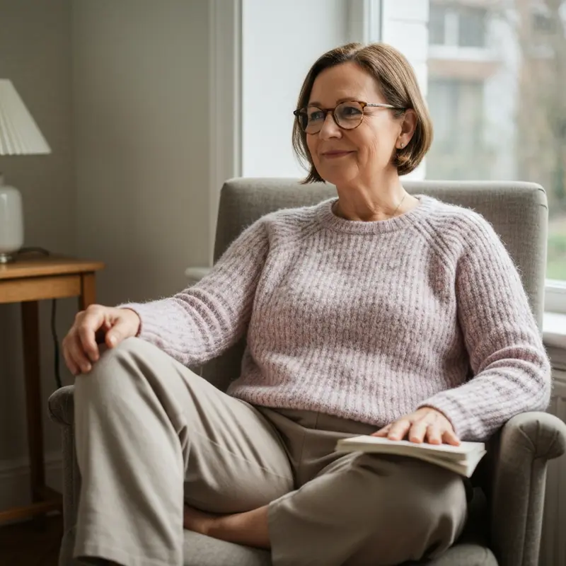 לקוחה ישראלית בודקת מסמכי הלוואה בשביעות רצון