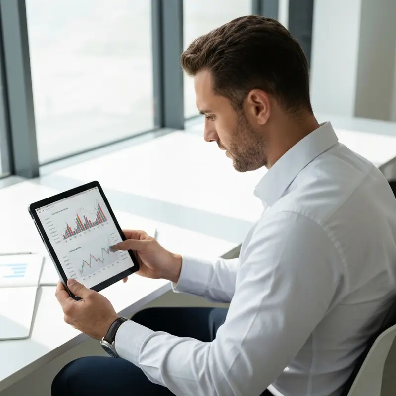 איש עסקים ממוצא ים תיכוני בוחן חיווי אשראי שלילי