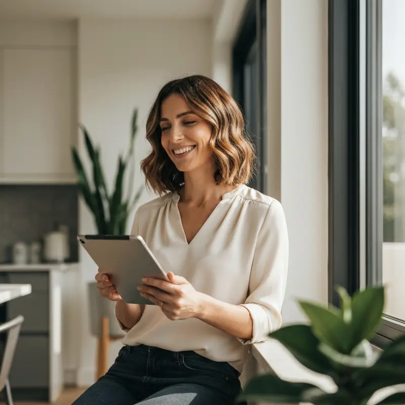אישה ישראלית מרוצה מאיחוד הלוואות.