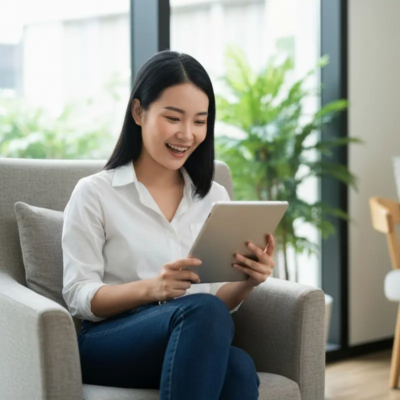 אישה מבוגרת בעלת מראה ישראלי בביתה.