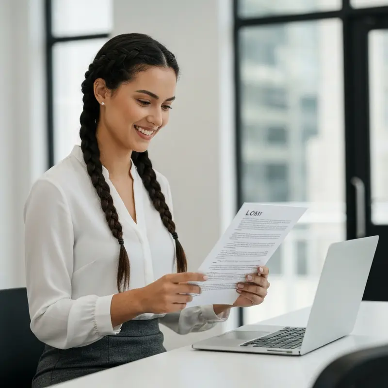 סטודנטית חייכנית מול מחשב נייד לוקחת הלוואה לסטודנטים